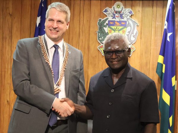 UNRC Wagener formally introduced to PM Sogavare  