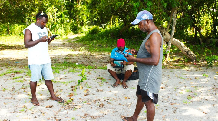 Household expenditure survey team in West Guadalcanal